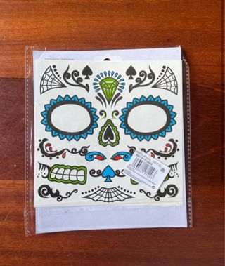 Disfraz Calavera Día de Muertos Tatuajes Guantes