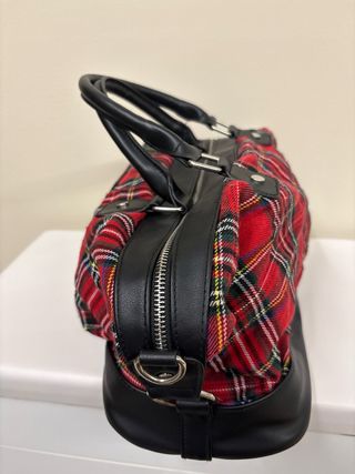 Bolso mtng cuadros tartán rojo