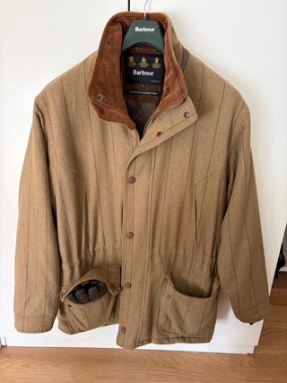 Abrigo Barbour monterías de caza. Lana 100%.