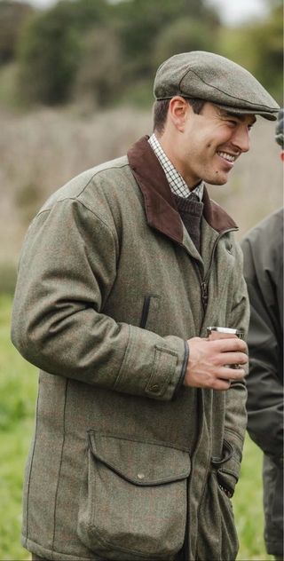 Abrigo Barbour monterías de caza. Lana 100%.