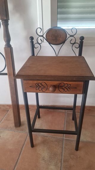 Conjunto cabecero forja y mesitas noche