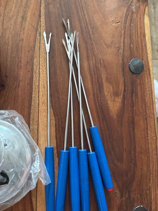 Set fondue bianco e blu