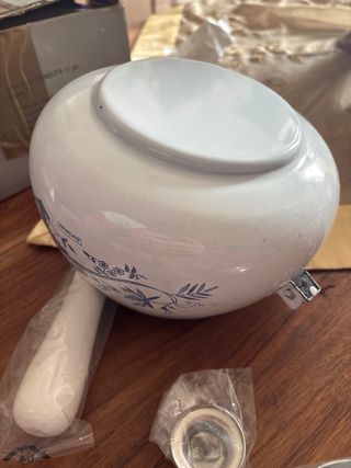 Set fondue bianco e blu