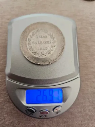 Lote de 4 monedas 30 Sous de Mallorca y 1 de  5 pt