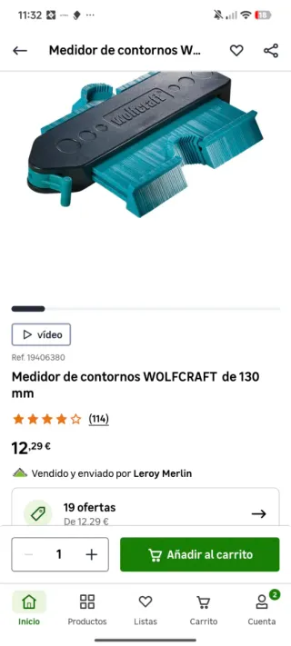 Escuadra y Ingletadora Wolfcraft + Medidor Contorn