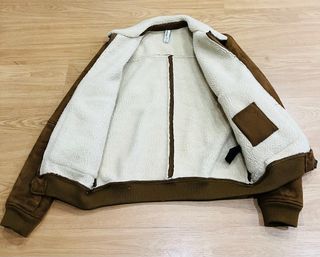 Chaqueta de ante y borrego marron