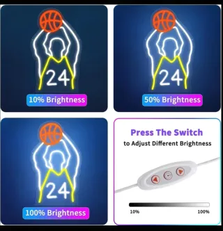 Lampada Neon Led "Giocatore Basket 24*