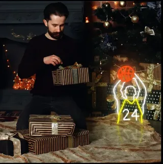 Lampada Neon Led "Giocatore Basket 24*