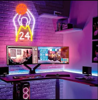 Lampada Neon Led "Giocatore Basket 24*