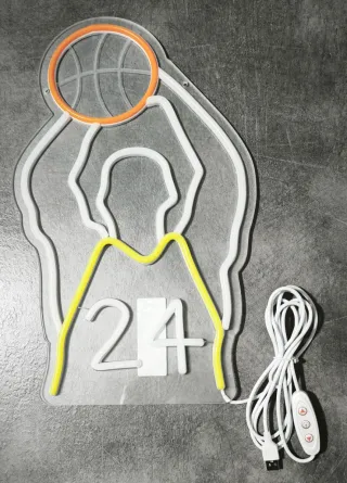 Lampada Neon Led "Giocatore Basket 24*