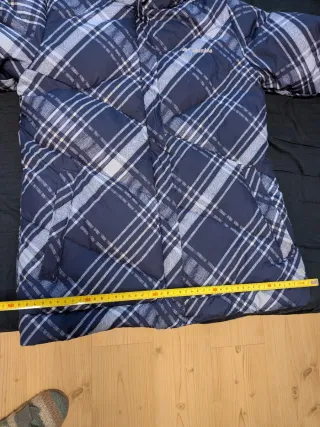 Anorak Columbia cuadros azul y blanco