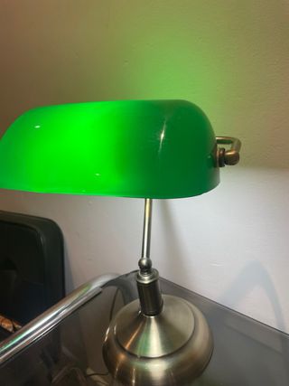 Lámpara de mesa Vintage Banquero Verde