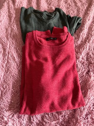 Lote 2 jerséis verde y granate