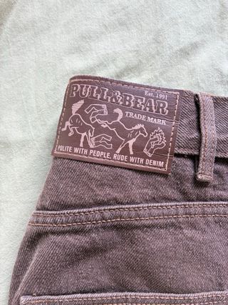 Pantalones baggy Pull and Bear marrones Talla 34