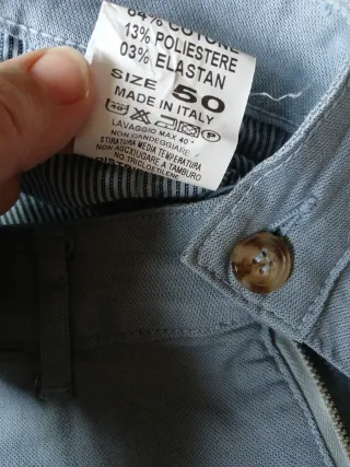 Pantaloni uomo azzurro polvere taglia 50