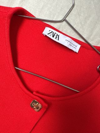 Conjunto Zara Rojo Top Corto