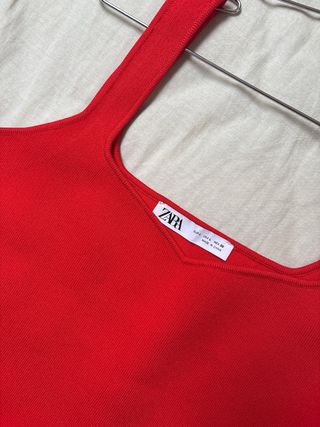 Conjunto Zara Rojo Top Corto