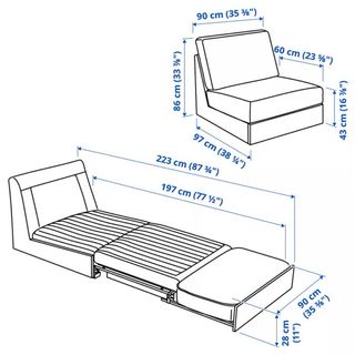 Sofá Cama KIVIK Gris IKEA como nuevo