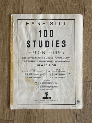 Libro de Violín Hans Sitt 4 libros