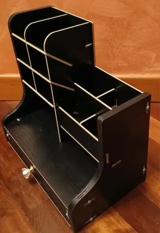 Organizer scrivania ufficio trucchi legno nero