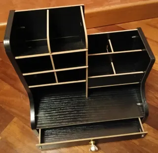 Organizer scrivania ufficio trucchi legno nero