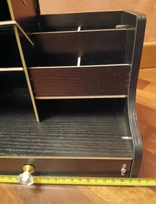 Organizer scrivania ufficio trucchi legno nero