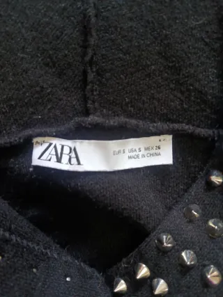 Jersey Zara Negro Tachuelas Talla S