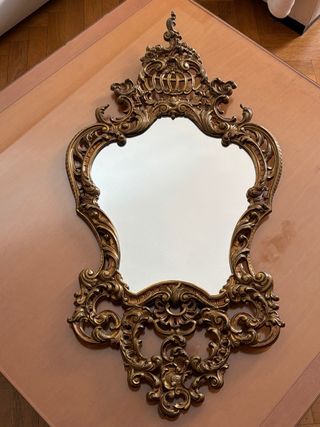 Espejo Pared Metal Dorado Barroco