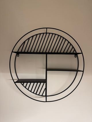 Estantería pared redonda metal negra