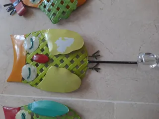 4 Perchas de Metal Decorativas de Búho