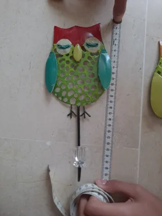 4 Perchas de Metal Decorativas de Búho