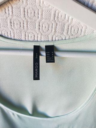 Camisa fluida Mango talla M tirantes verde mujer