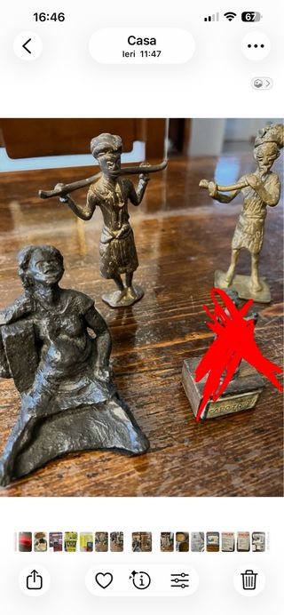 Set 5 statuine bronzo