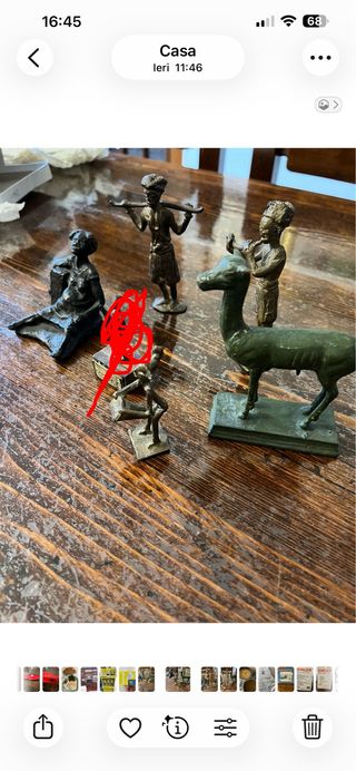 Set 5 statuine bronzo