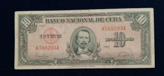 10 Pesos Cuba 1949 Banconacional