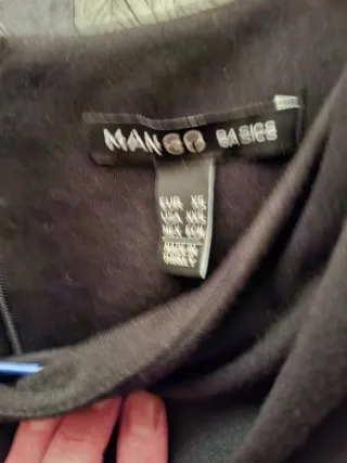 Vestido Mango Negro Manga Larga Talla M