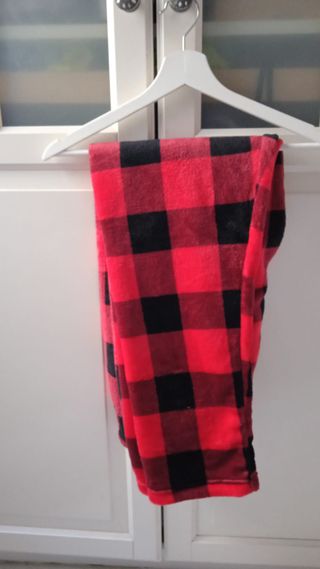 Pijama Invierno Mujer Suave Negro Rojo cuadros