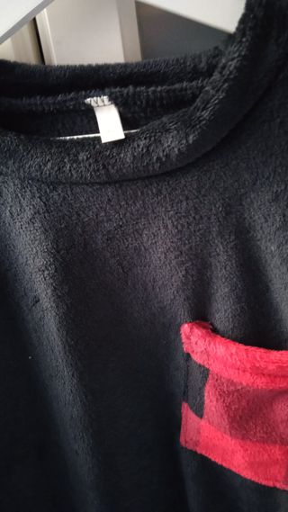 Pijama Invierno Mujer Suave Negro Rojo cuadros