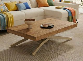 Mesa centro elevable extensible madera y metal