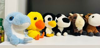 Set 7 peluche animali, ottime condizioni