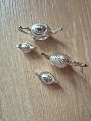 Set di teiere in miniatura argento vintage