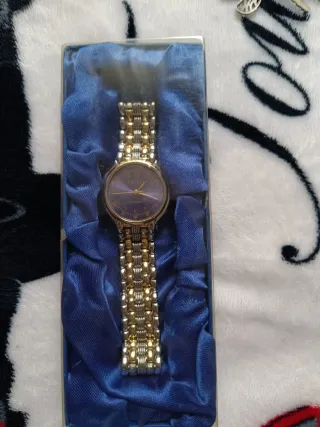 Reloj Geneva Hombre Azul y Dorado
