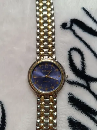 Reloj Geneva Hombre Azul y Dorado