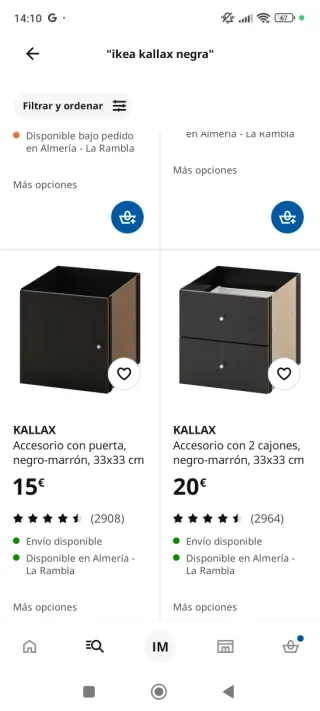Estantería Kallax 8 cubos negra