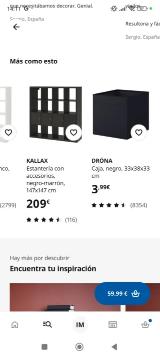 Estantería Kallax 8 cubos negra