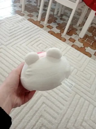 Peluche coniglietto bianco e rosa