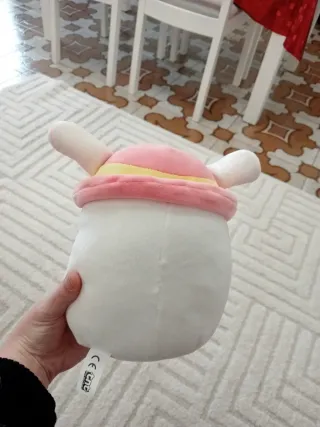 Peluche coniglietto bianco e rosa