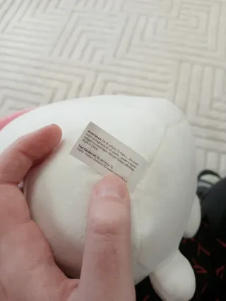 Peluche coniglietto bianco e rosa