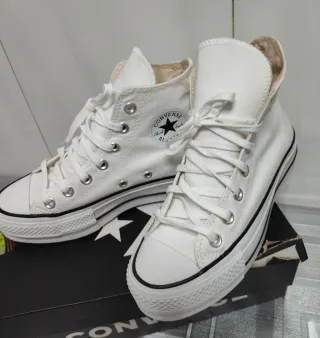 Converse blancas plataforma talla 35