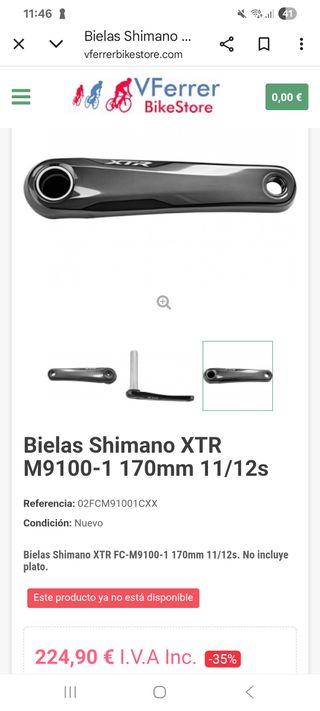 Biela izquierda XTR m9100-1 de 175mm